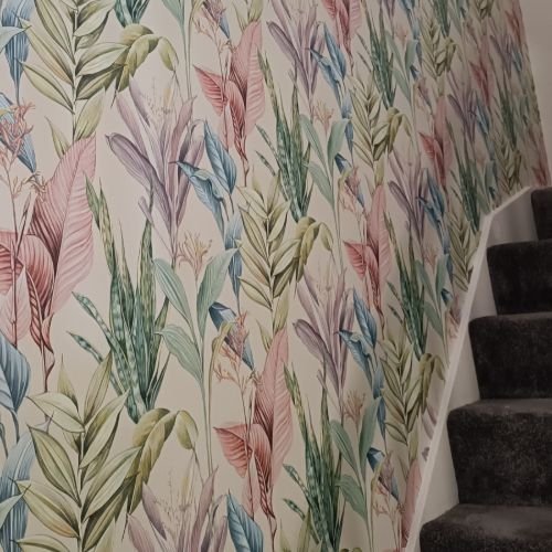 Gallery-1_1 wallpapering on staircase